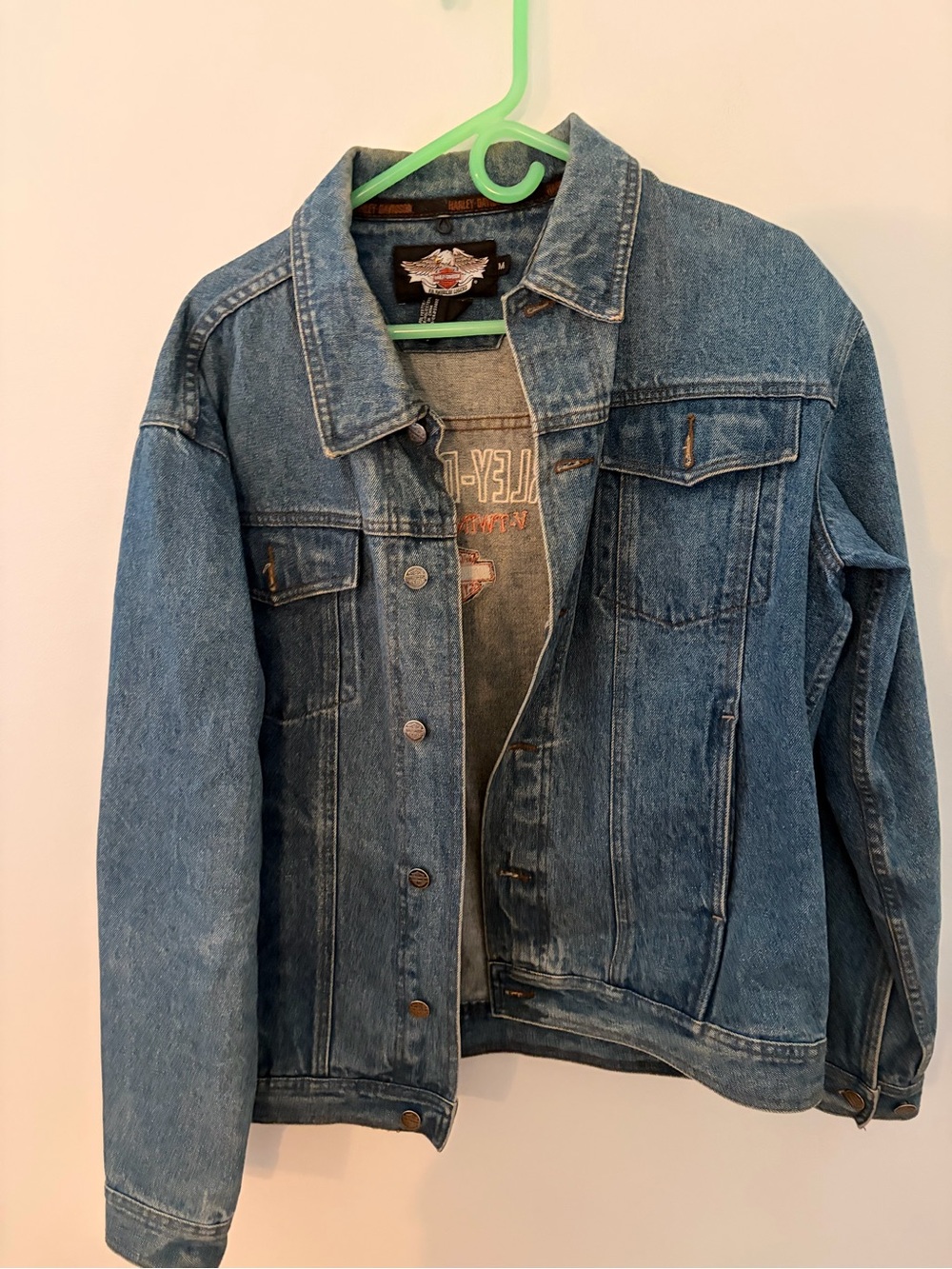 EUC Harley-Davidson Men's Denim Jacket in Blue